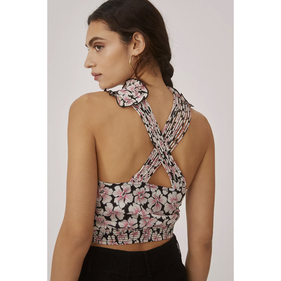 NWT Anthropologie Let Me Be Halter Floral Top - Medium - Picture 4 of 10